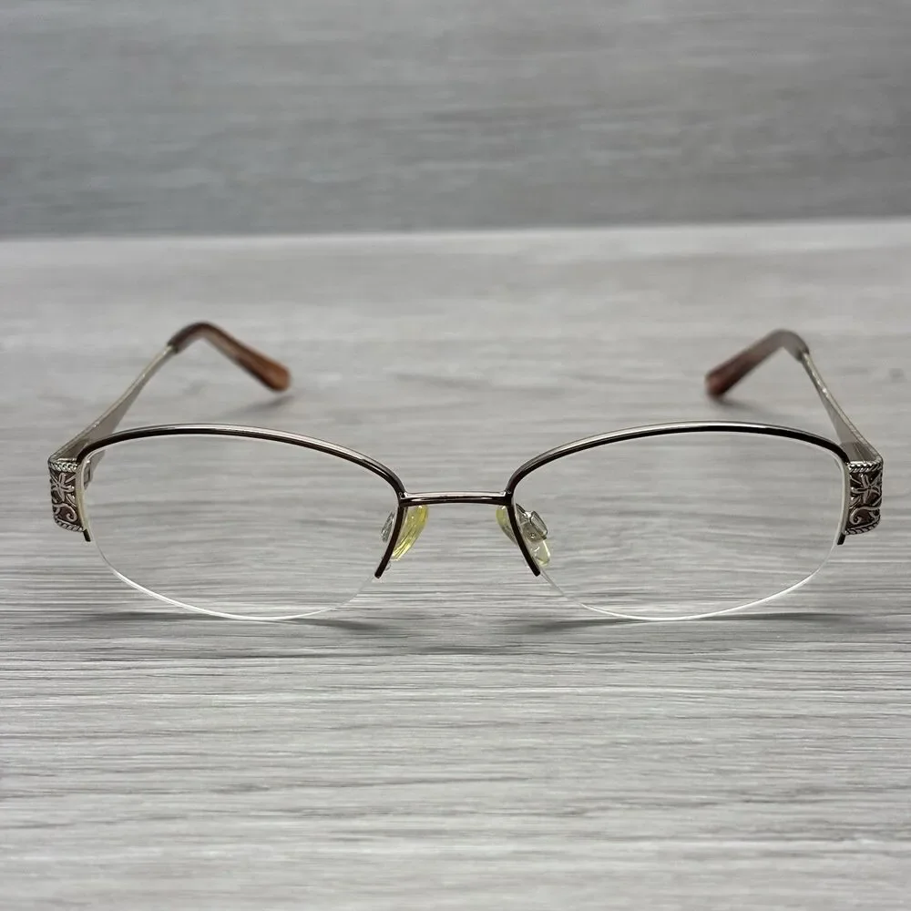 Sophia Loren Eyeglasses Frame M264 Zyloware 168 Rose Gold Metal Half Rim 49-17
